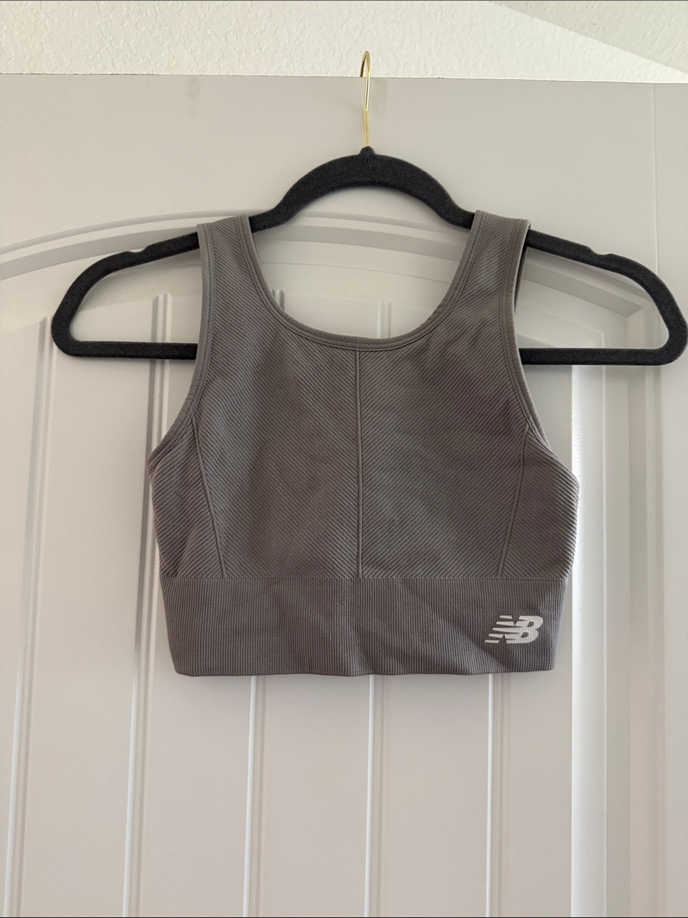 New Balance Taupe Cropped Athletic Tank Top
